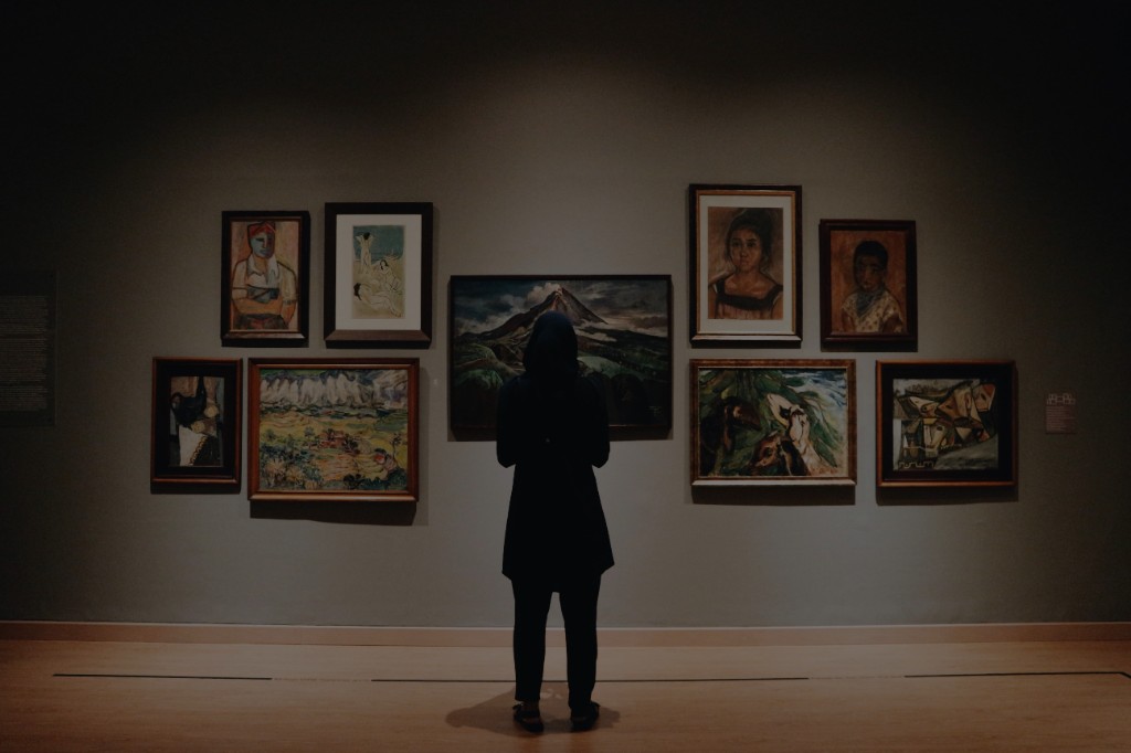 Contemporary art gallery interior in Dubai